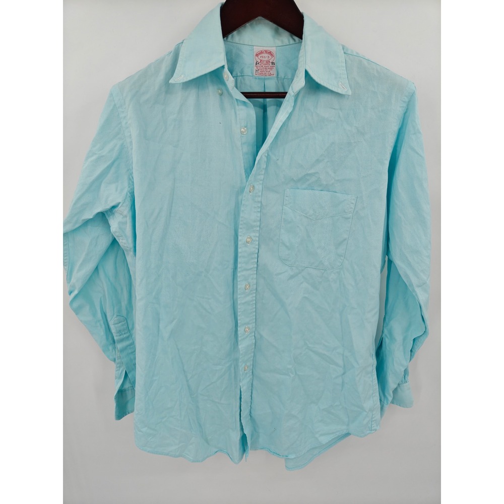 Brooks Brothers Mens Light Blue Oxford Button Down Shirt 15.5-3 USA Made